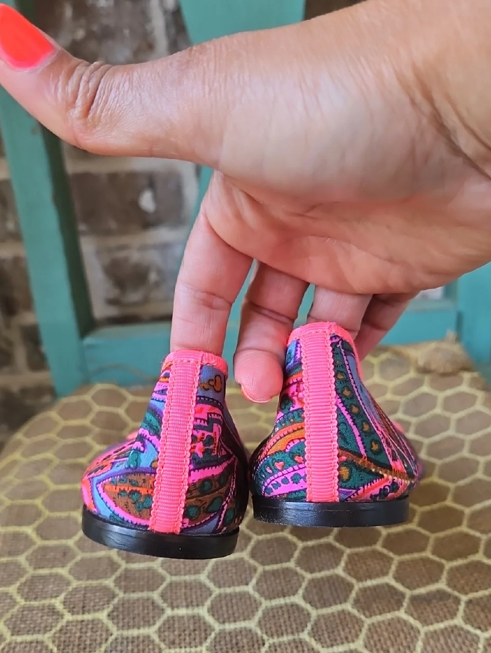 J. Crew Gemma Paisley Pink Ballet Flats With Bow